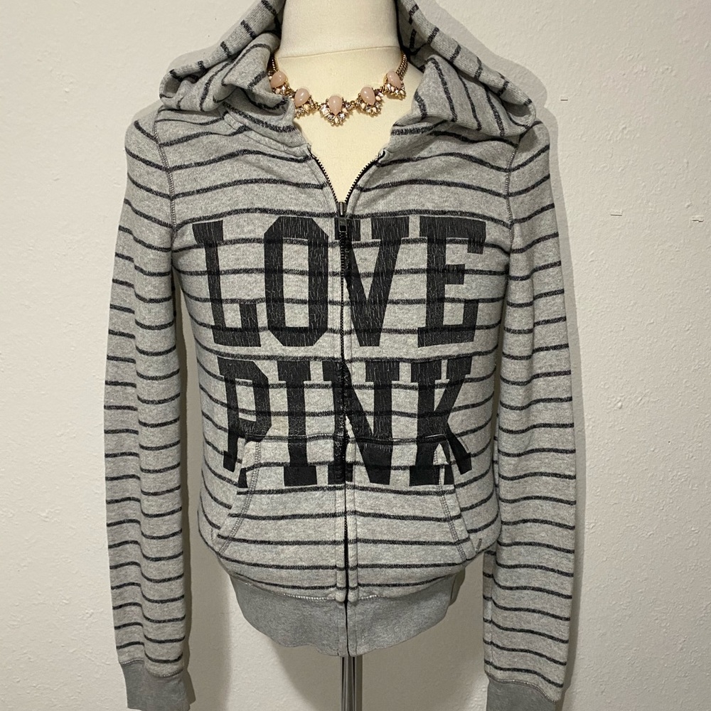 LOVE PINK Graphic Full Zip Hoodie
